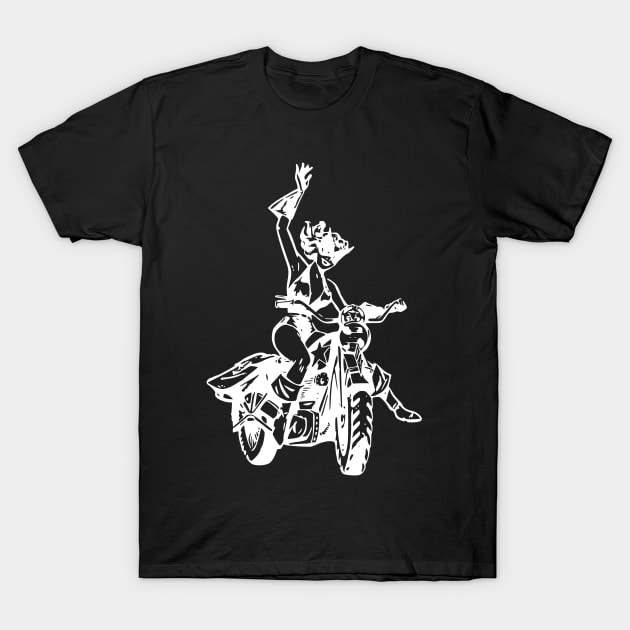 Motorcycle Biker Babe T-Shirt by Bugsponge